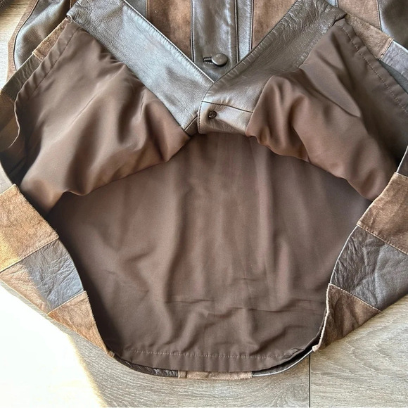 Vintage Coraggio Kollections Suede Smooth Leather Mixed Southwestern Coat - Picture 11 of 16